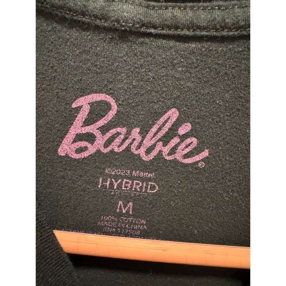 Barbie Drip Logo Graphic Tee Women's Medium Black Hybrid 2023 Mattel - Picture 3 of 3